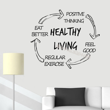 Healthy Living Motivational Wall Decal positive thinking feel good regular exercise eat better Quote Stickers Decor poster EB503 2024 - buy cheap
