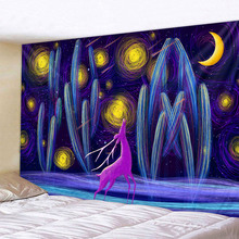 Tapiz de pared grande con estampado de Cactus pintado a mano, colgante de pared, Hippie, bohemio, Mandala, arte, decoración 2024 - compra barato
