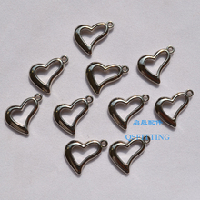supply DIY fashion jewelry Accessory,17MM Heart shape,CCB Beads,Acrylic Charms,Rhodium Plated 2024 - buy cheap