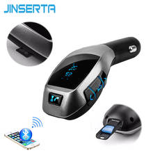 JINSERTA Bluetooth Car Kit Wireless FM Transmitter Radio Audio Adapter FM Modulator Handsfree USB Music MP3 Player For iPhone X 2024 - buy cheap