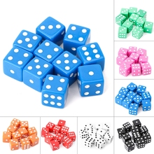 10 unids/lote 15mm Multicolor acrílico cubo dados de seis lados portátil de juegos de mesa 2024 - compra barato