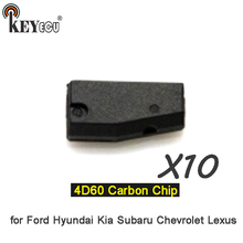 KEYECU 10x 4D60 Chip Pg 1:FF 80Bit Transponder Remote key Chip Car key Carbon Chip for Ford Hyundai Kia Subaru Chevrolet Lexus 2024 - buy cheap