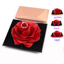 3D Pop Up Red Rose Flower Ring Box Wedding Engagement Box Jewelry Storage Holder Case 2024 - buy cheap