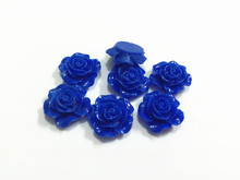 Newest !    20mm  100pcs/lot Royalblue  Flatback Resin Flower Beads (Have The Hole ) 2024 - buy cheap