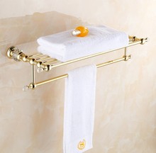 Solid Copper Luxury Crystal Gold Plating Design Towel Rack, Modern Bathroom Accessories Towel Bars Shelf ,Bronze  Towel Holder 2024 - buy cheap