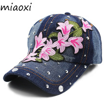 Miaoxi Women New Hat Summer Floral Girl Baseball Caps For Female Adult Cotton Cap Fashion High Quality Denim Jeans Bonnet Sale 2024 - buy cheap