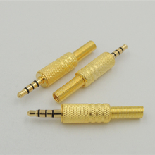 3.5mm 1/8 inch TRRS 4 Pole male Jack Plug Solder Terminal Gold Connector For Audio or Video Cable with Spring Relief 2024 - buy cheap
