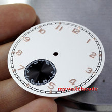 Relógio digital branco 38.9mm, números dourados com rosas, unitas, movimento 6498, masculino 2024 - compre barato
