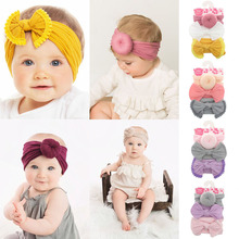 Focusnorm Fashion Cute Girl Baby Bow Hairband Headband Stretch Turban Knot Head Wrap Newborn 3pcs 2024 - buy cheap