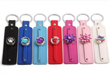 Fashion Colorful Simple Leather snap key chains fit 18MM snap buttons jewelry PJ8005 2024 - buy cheap