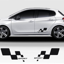 Для Peugeot 206 307 406 407 207 208 308 508 боковые полосы автомобильные наклейки графические наклейки для автомобиля 2024 - купить недорого