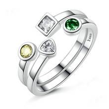 KUNIU Регулируемые кольца для женщин популярные кольцо открытым Геометрия Циркон тайский серебряное кольцо ювелирные изделия 2024 - купить недорого