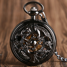 Relógios steampunk estilo chinês retrô, guindastes com design de mão vento, relógio de bolso de luxo, movimento mecânico, moderno, indicador de números romanos 2024 - compre barato