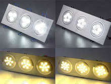 Triple-Head 9W/15W/18W/21W/27W/36W LED Ceiling Light Fixture Dimmable/Not Lamp Bulb Kit Square Vestibule Shop 2024 - buy cheap