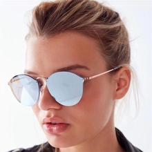 Cat Eye Sunglasses Women Luxury Rimless Sun Glasses Retro Coating The mirror Sunglass Ladies Brand Designer UV400 0521 2024 - buy cheap