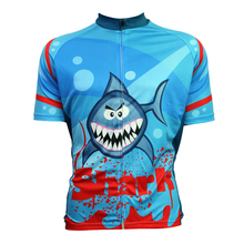 Ropa de ciclismo de manga corta para hombre, Jersey de ciclismo deportivo con tiburón sangriento, S 2024 - compra barato