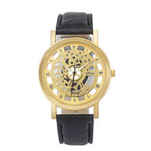 Watches For Men Women Hollow Skeleton Quartz Analog Wristwatch PU Leather Casual Man Clock Relogio Masculino Dropshipping F509 2024 - buy cheap