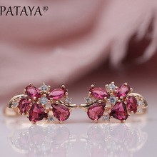 PATAYA Multi-Colored Natural Cubic Zirconia Long Earrings 585 Rose Gold RU Hot Exclusive Design Jewelry Women Luxury Earrings 2024 - buy cheap