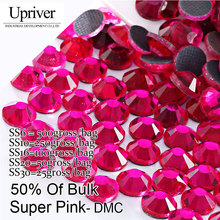 Bulk Packing  Shiny Stones Flatback Best Quality SS6 SS10 SS16 SS20 SS30 Super Pink Hotfix Rhinestones 2024 - buy cheap