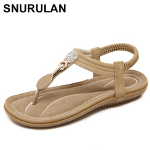 SNURULANSummershoes Women Bohemia beach Flip Flops Soft flat Sandals Woman casual Comfortable plus size Sandals FreeShippingE182 2024 - buy cheap