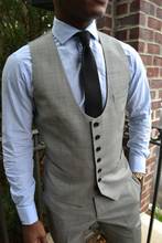 Tailor Made Gray Groom Suit Vests Slim Fit Mens Wedding Dinner Waistcoats Groomsman Best Man Vest Colete chaleco hombre 2017 2024 - buy cheap