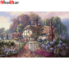 Zhui Star алмазная живопись картина Стразы каменный дом полная квадратная Алмазная вышивка бисером вышивка крестиком 5D LWR 2024 - купить недорого
