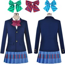 Anime Love Live costume Tojo Umi Koroti Eli Nico Rin Honoka cosplay jacket +wig + Skirt blue school Uniform set cosplay Costumes 2024 - buy cheap