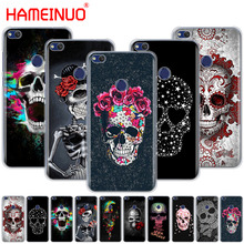 HAMEINUO Retro Style Flower Skull Cover phone Case for huawei Ascend P7 P8 P9 P10 P20 lite plus pro G9 G8 G7 2017 2024 - buy cheap