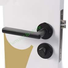 So beautiful,Black space aluminum door handle Interior / Bedroom door lock Split Silent door lock ,Door hardware 2024 - buy cheap
