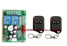 Teleswitch AC220V 2CH Sistema Interruptor de Controle Remoto Sem Fio 1 pcs Receptor + 2 pcs cat eye Transmissores para Portão de Garagem porta
