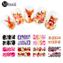 Mtssii 1 Sheet Blooming Nail Sticker Flower Animal Design Water Decals Peony  Deer Wraps Sliders For Nail Art Decoration Tips 2024 - buy cheap