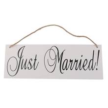 Wooden Wedding Signs Just Married Chic Photo Album Prop Decorating Sign Party Event Favor Wood Pendant Banner Listing Board 2024 - buy cheap