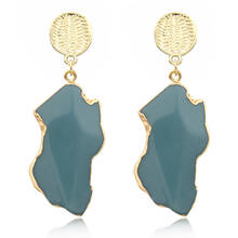 Dayoff Boho Charms Gold Earrings Boho Korea Irregular Drop Dangle Earrings For Woman Jewelry Indian Large Resin Earrings E191 2024 - buy cheap