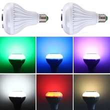 E27 Smart Wireless Bluetooth Speaker Music Playing LED RGB Music Bulb Colorful Dimmable 12W LED Bulb Lampada For Holiday Light 2024 - buy cheap