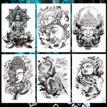Tatuagem temporária prova d'água sakyamuni, adesivo de inteligência, torre religiosa, flash de braços, tatuagem corporal, arte falso 2024 - compre barato
