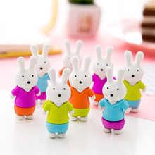 1PC 3D Kawaii Rabbit Pencil Eraser Student Stationery Detachable Non-toxic Rubbing Erasers Primary School Supplies Kids Rewards 2024 - buy cheap