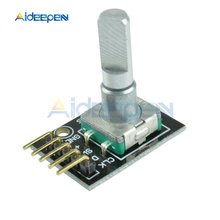 Módulo Codificador rotativo para Arduino, 5 unids/lote, CC, 5V, KY-040, 360 grados, Sensor de ladrillo, placa de desarrollo, KY-040, con pines, negro 2024 - compra barato