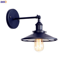 IWHD Mirror Vintage Wall Lamp LED Edison Living Room Wandlamp Edison Loft Retro Black Wall Sconce Stair Light Lamparas De Pared 2024 - buy cheap