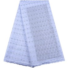 High Quality Swiss Voile Lace In Switzerland 2019 African Pure White Cotton Voile Lace Fabric With Stones Nigerian Lace Y1554 2024 - buy cheap