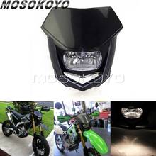 Black Dirt Bike Motocross Headlight H4 Head Light for Kawasaki KLX450R Yamaha WR450 WR250 TTR SX EXC Off-Road Universal 2024 - buy cheap