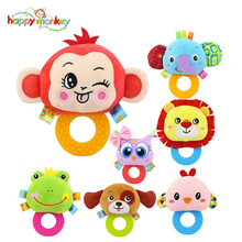 Infant Baby Plush Rattle Stuffed Toy Hand Grasp Teethers Cute Animal Handbell Ring Newborns Early Development Boys Girls Gift 2024 - buy cheap