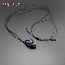 Fashion personality necklace Natural Stone Pendulum Crystal Pendant Wrap Net Necklace Yoga Necklace Jewelry for Men and women 2024 - buy cheap
