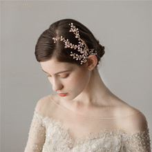 Gold Rhinestone Branch Hair Comb For Bride Handmade Wedding Accessories Bridal Hair Ornament Women Prom Headpiece 2024 - buy cheap