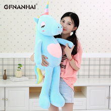 Bonito unicornio arcoíris de 60cm para niños y niñas, juguete de peluche kawaii, ojos cerrados, almohada de unicornio para dormir, regalo de cumpleaños, 1 ud. 2024 - compra barato