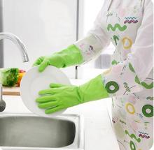 1 пара мойки перчатки ПВХ с байковой Водонепроницаемый хозяйственные перчатки для мытья посуды воды и пыли остановки резиновые перчатки LF 188 2024 - купить недорого