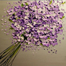 Бесплатная доставка картина ручной работы абстрактный цветок фиолетовый нож Цветы Картина маслом на холсте настенные картины украшение для гостиной 2024 - купить недорого