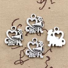 10pcs Charms Cheer Love Cheerleading 17x16mm Antique Making Pendant fit,Vintage Tibetan Silver color,DIY Handmade Jewelry 2024 - buy cheap