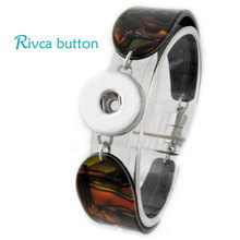P00689 Hot wholesale Snap Bracelet&Bangles Newest  Fashion Snap Button Magnetic Charm Bangles 18mm DIY Rivca Snap Button Jewelry 2024 - buy cheap