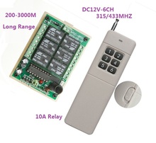 3000m Long Range DC12V 6CH Radio Controller RF Wireless Remote Control Switch 315/433 Transmitter + Receiver Remote RC TX RX 2024 - buy cheap