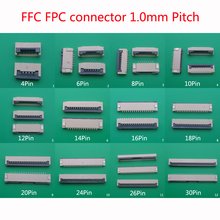 10pcs FFC FPC connector 1.0mm 4/6/8/10/12/14//16/18/20/24/26/30 Pin Flip Type Ribbon Flat Connector Bottom Contact 2024 - buy cheap